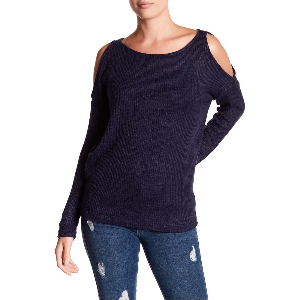 SPLENDID | Knit Cold Shoulder Sweater Top Size S